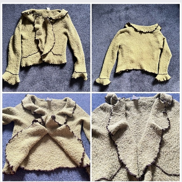 Green Textured Women's Cardigan - Picture 9 of 12